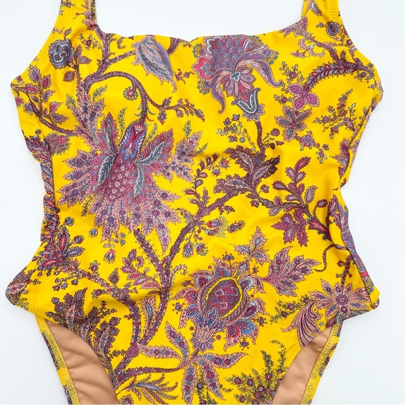 J. Crew Squareneck one-piece in Ratti golden paisley - Picture 2 of 13